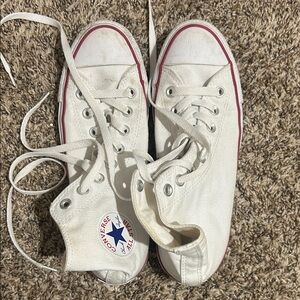 Converse White and Red High-Top Sneakers